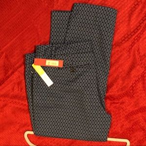 Royal Blue/Black diamond pattern cropped pants-NWT